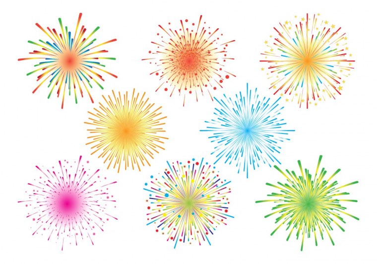 Салют на прозрачном фоне