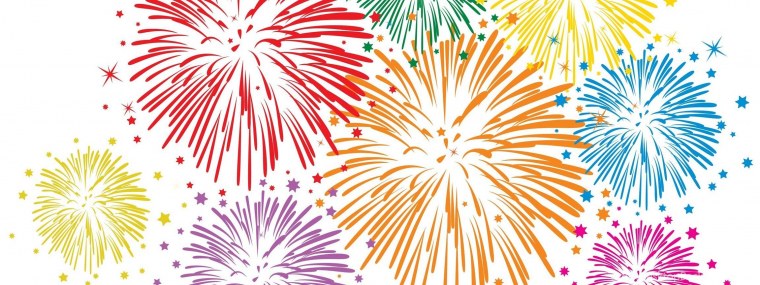 Салют на черном фоне