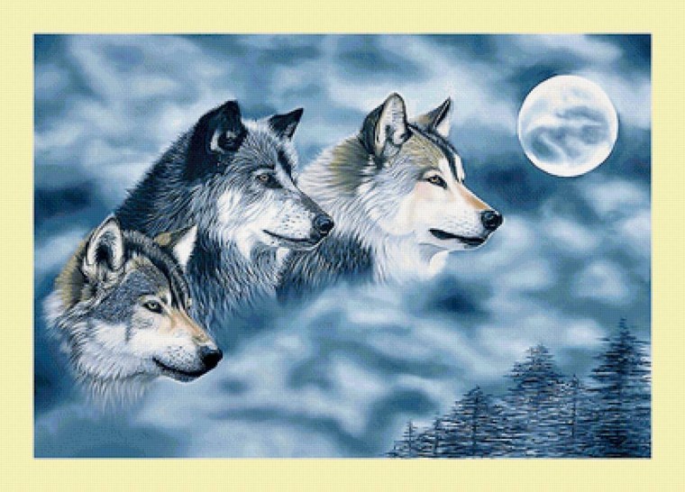 Волк волчица Волчонок семья