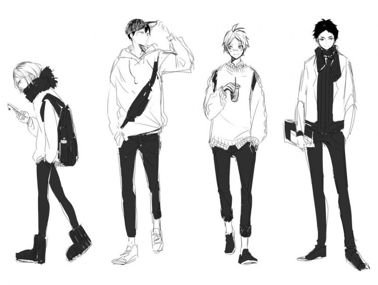 Мужское аниме тело для рисования
