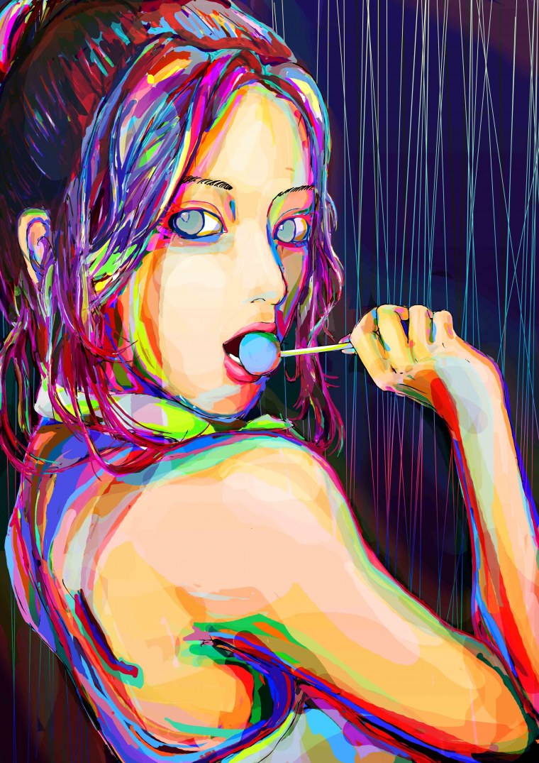 Разноцветная девушка