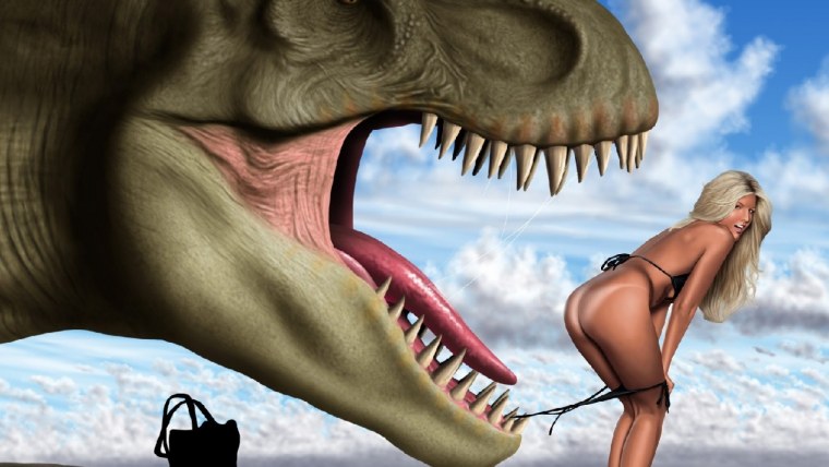 Девушка динозавр