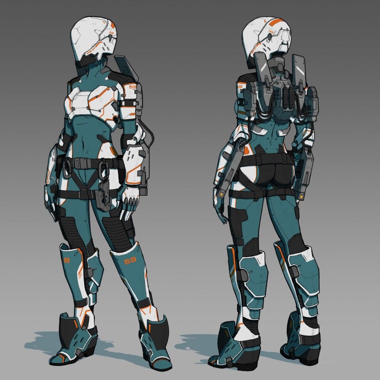 Cyberpunk костюм Concept Art женский