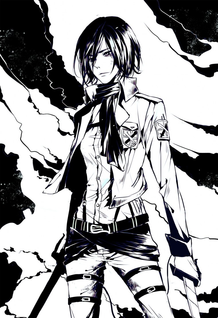 Микаса из манги атака титанов