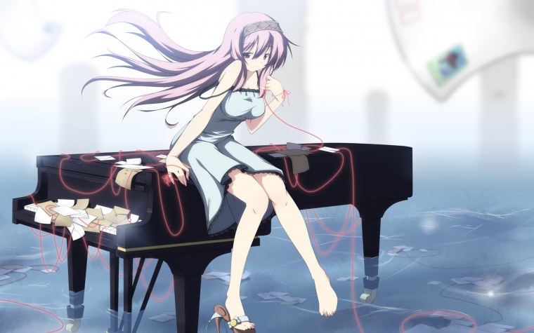 Аниме девушка и рояль