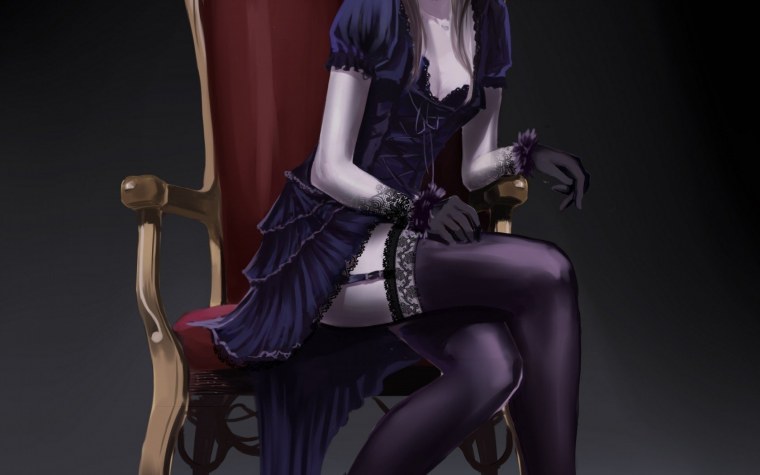 Аниме девушка на троне