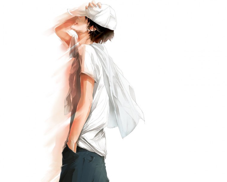 Парень в белом арт