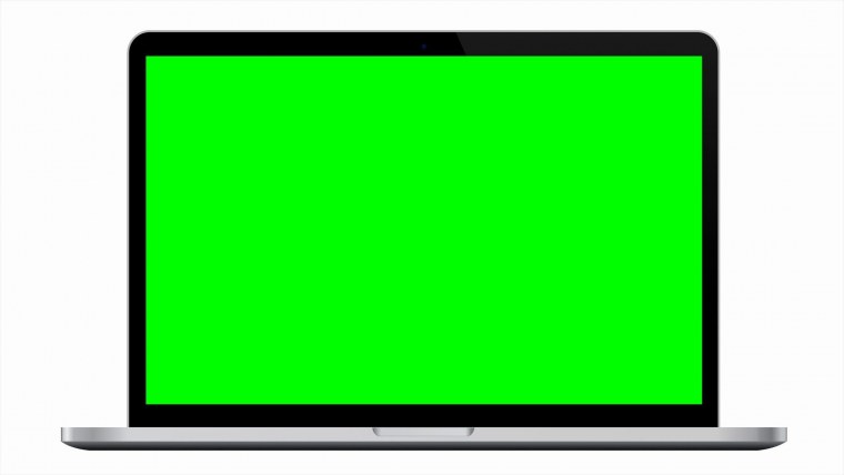 Ноутбук с зеленым экраном