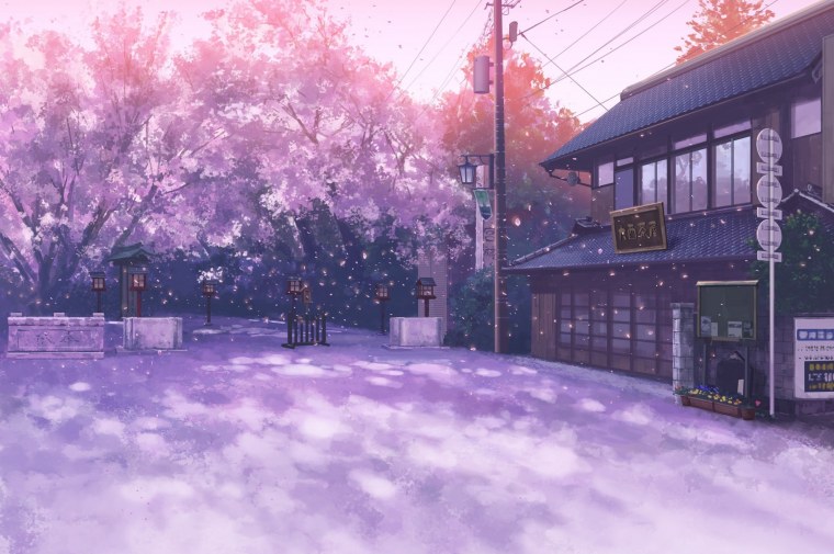 Зимние пейзажи из аниме
