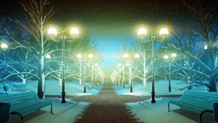 Японская улица снег