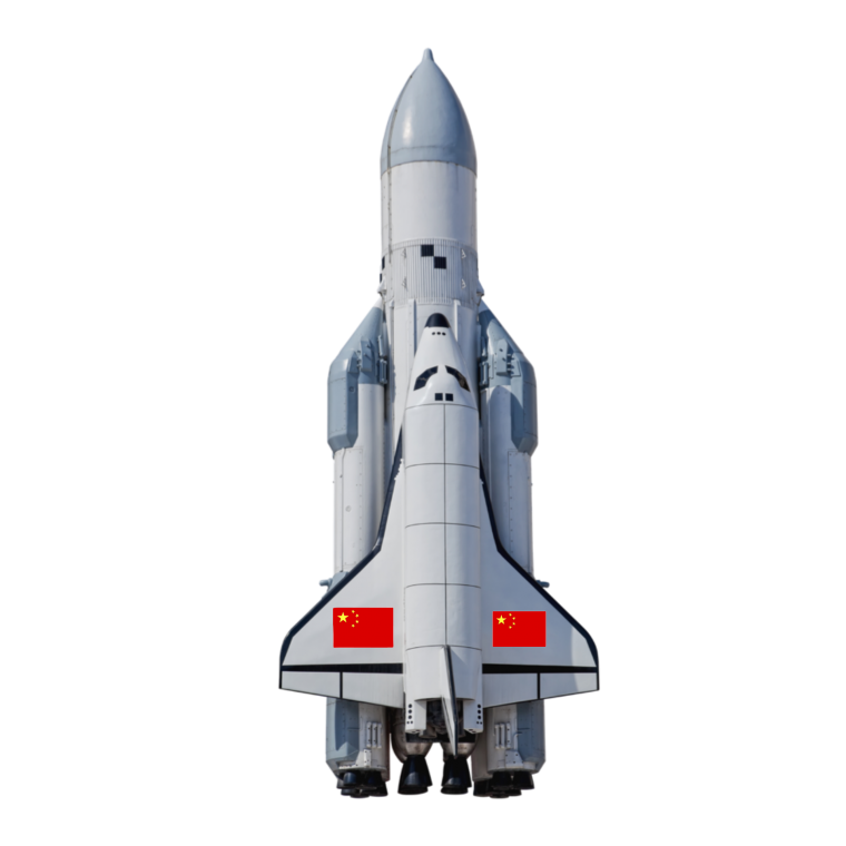 Космическая ракета на белом фоне