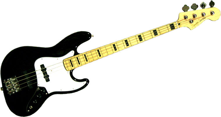 Бас гитара черно белая Fender
