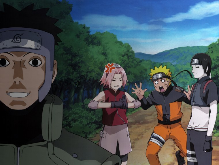 Команда 7 Наруто с Саем и Ямато