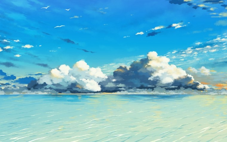 Берег моря аниме