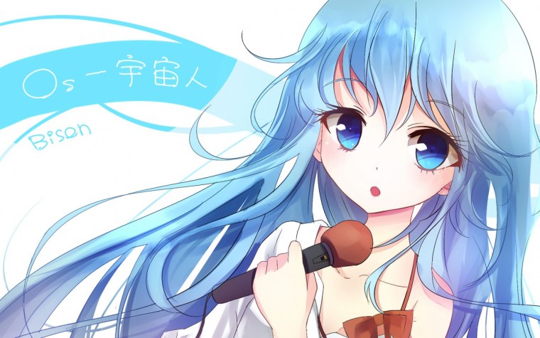 Хацунэ Мику в голубом платье