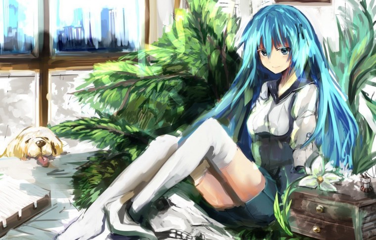 Аниме с голубыми волосами