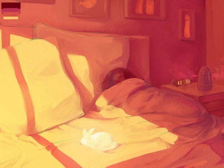 Аниме комната с кроватью