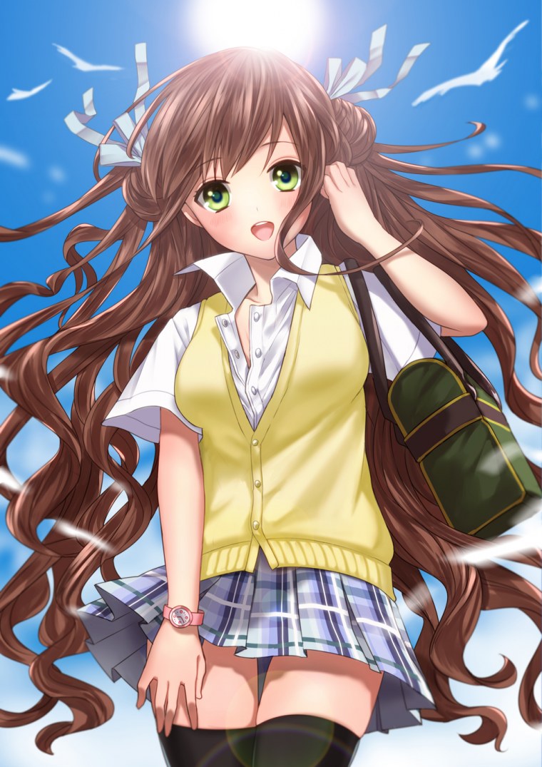 Аниме девушка с каштановыми волосами