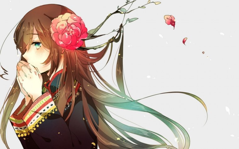 Аниме девушка с коричневыми волосами и карими глазами