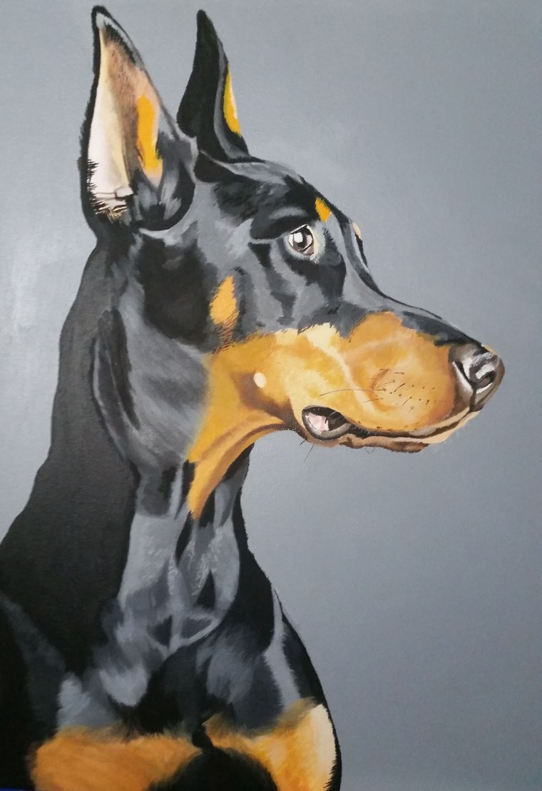 Доберман арт