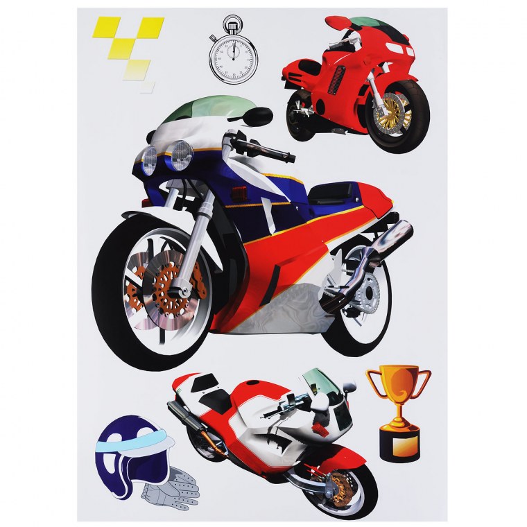 Стикеры мотоцикл цветные