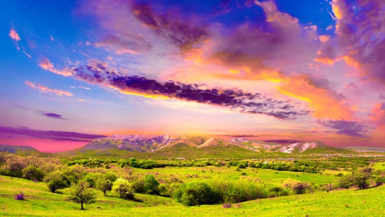 Горы озеро пейзаж панорама