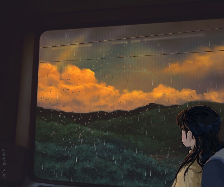 Окно поезда арт