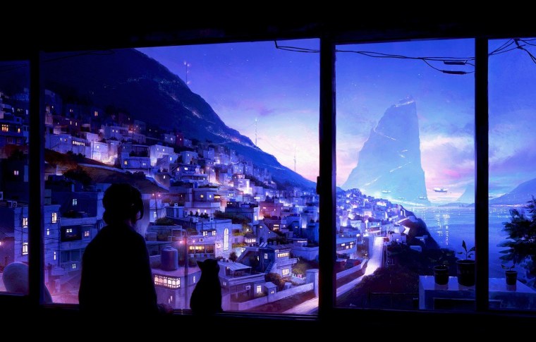 Красивый вид из окна арт