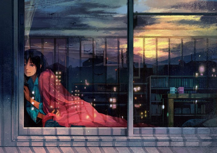 Человек у окна арт