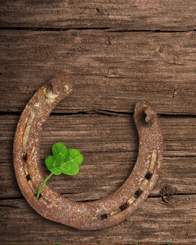 Подкова на черном фоне