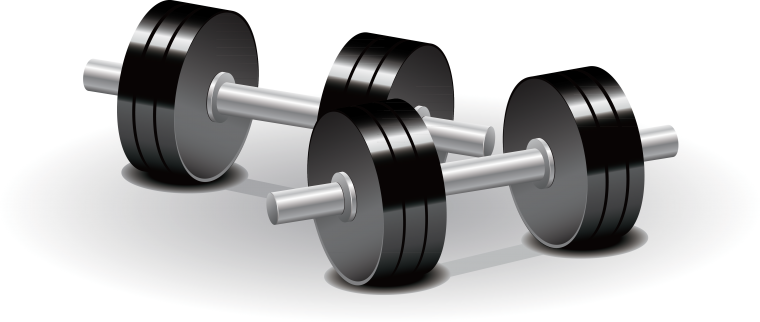 Гантели на прозрачном фоне