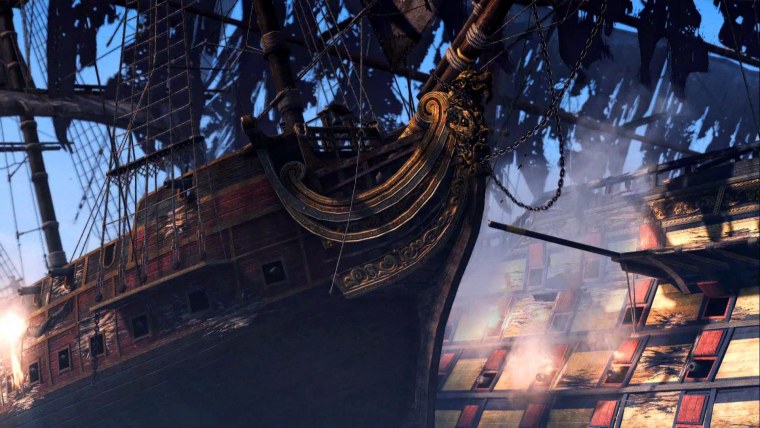 Пиратский корабль аниме фон ночью