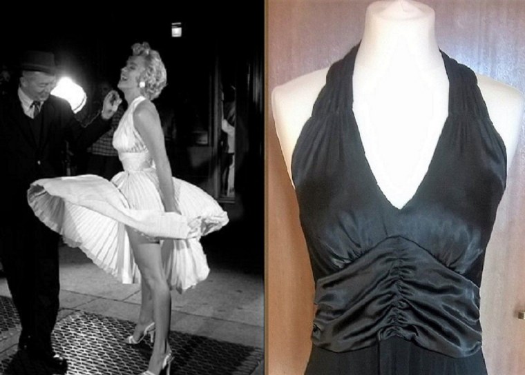 Чёрное платье Мэрилин Монро с драпировкой