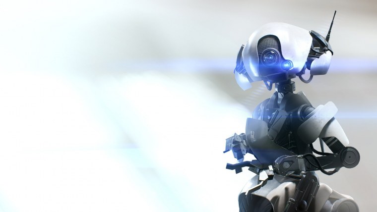 Цветные роботы на белом фоне