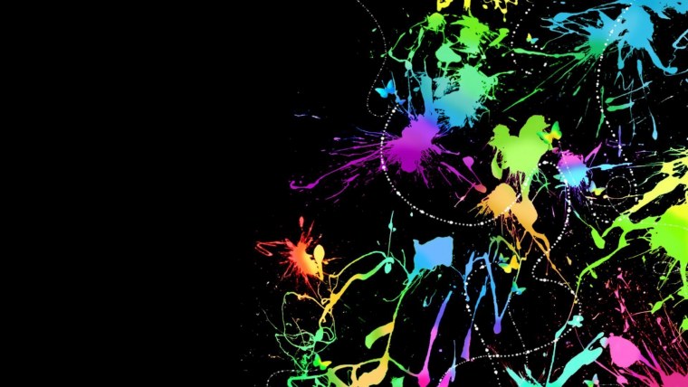 Яркие краски на черном фоне
