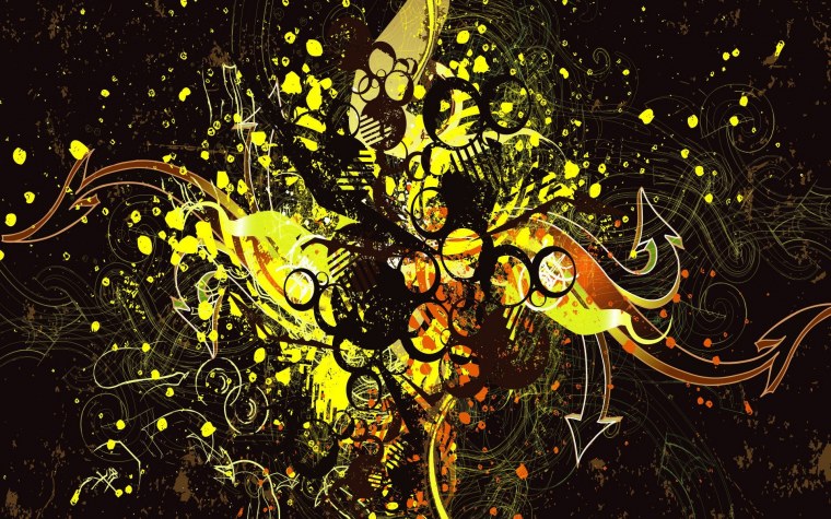 Черно желтая абстракция