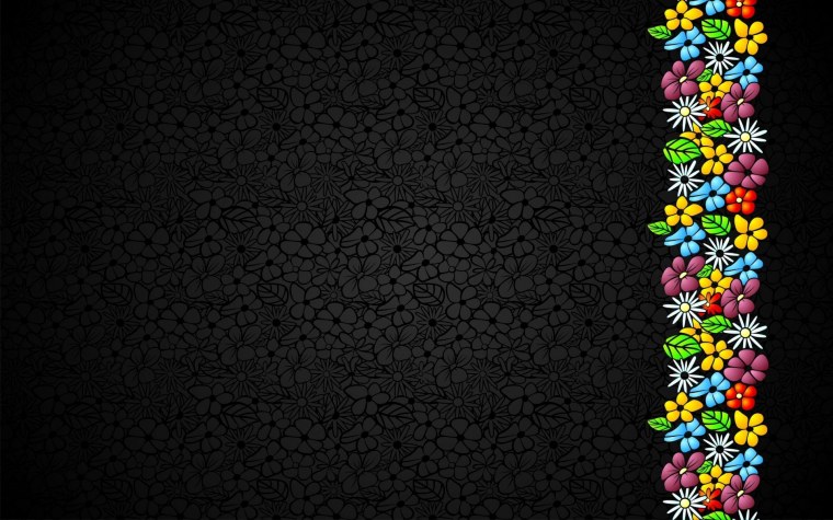 Яркие узоры на черном фоне