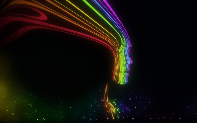 Радужные цвета на черном фоне