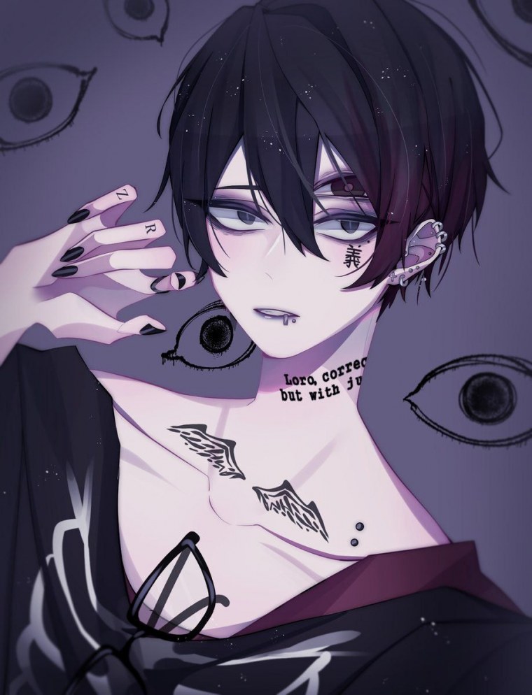 Аниме парни Эстетика чёрного