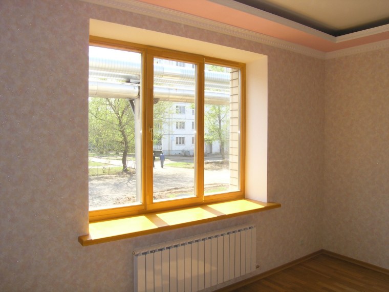 Оконные откосы декоративной штукатуркой