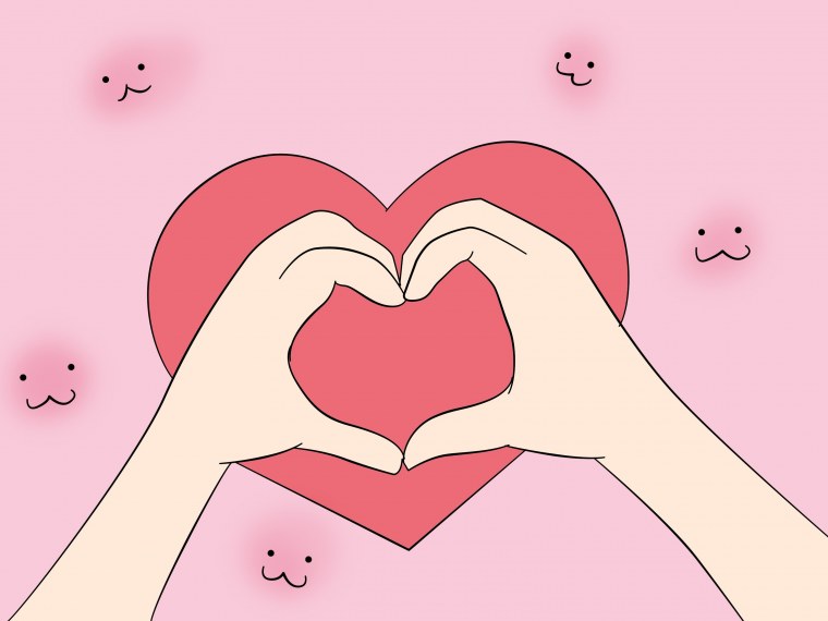 Парные обои аниме сердечко