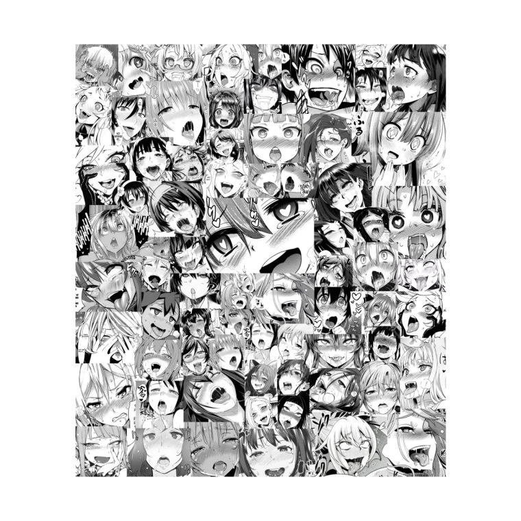 Ахегао Manga коллаж