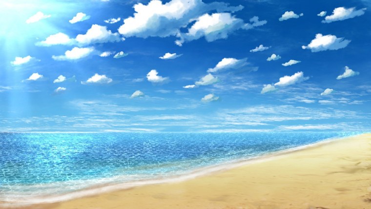 Аниме море пляж