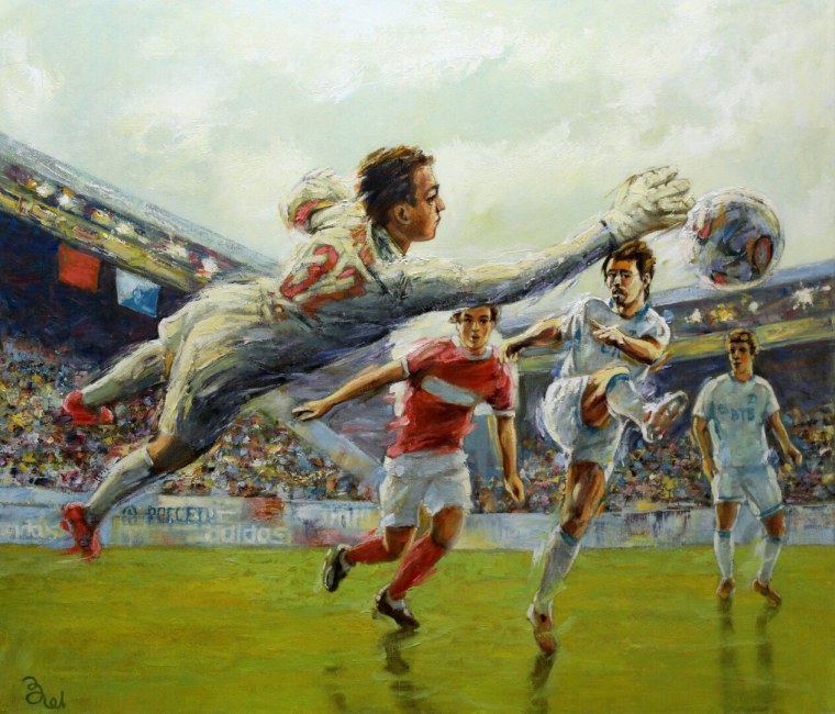 Открытка в футбольном стиле