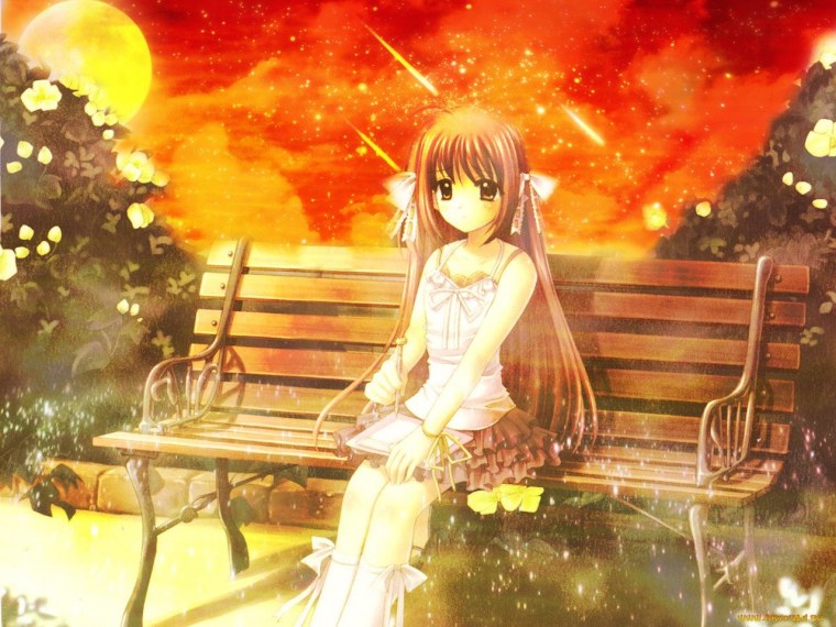 Парк аниме гачи лайф со скамейкой