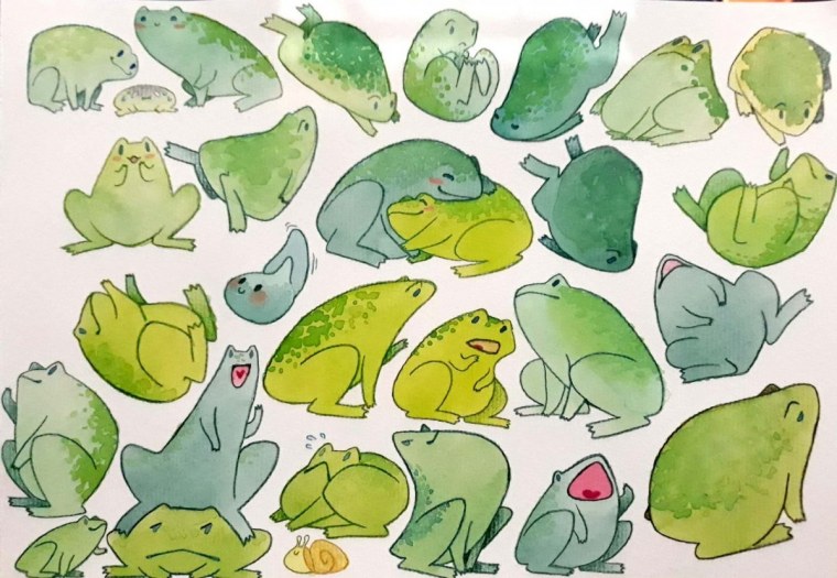Милый фон с жабками