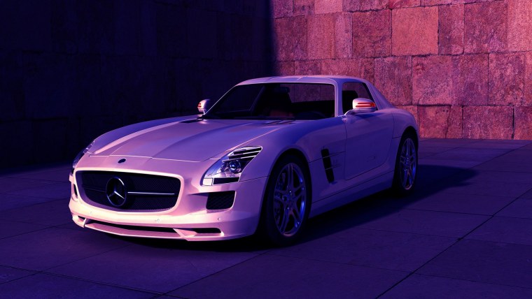 Mercedes SLS AMG фиолетовый