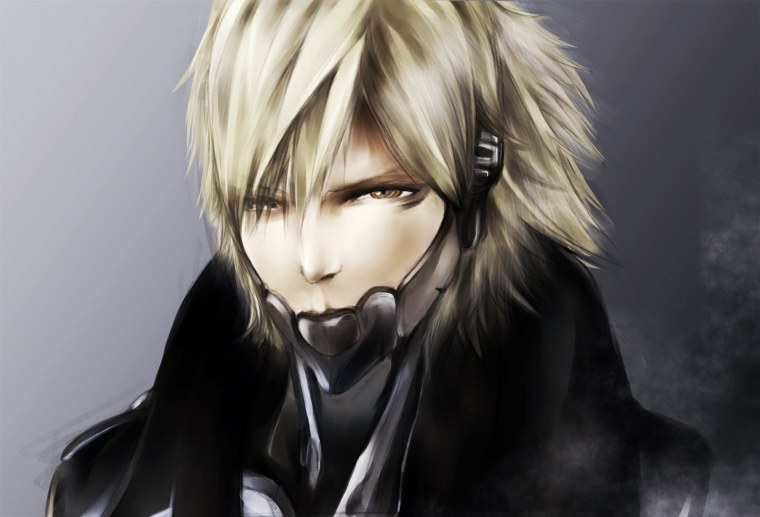 Аниме парень блондин в маске