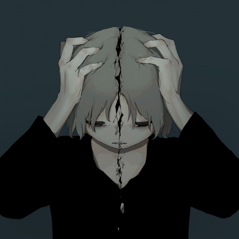 Человек в наушниках арт