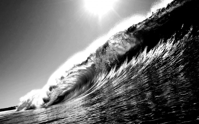 Волны черно белые